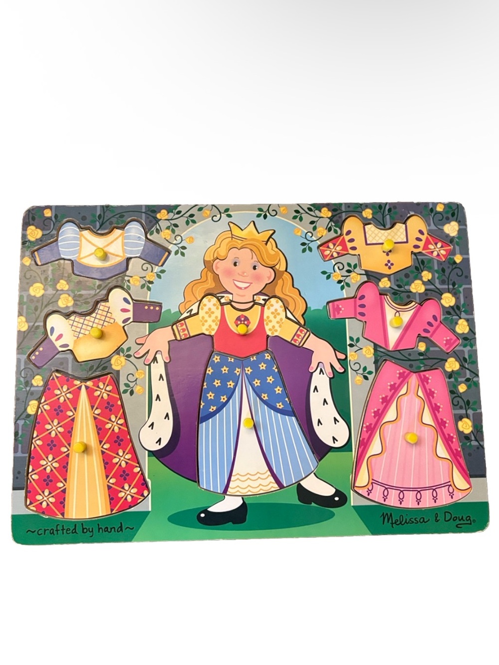 Melissa & Doug Princess Dress Up Mix ‘n Match Peg Wood Puzzle